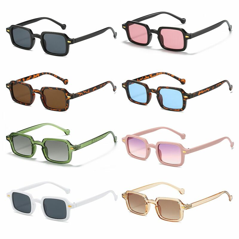 Occhiali da sole quadrati moda donna rivetti decorazione occhiali da sole sfumature sfumate occhiali UV400 occhiali da sole sportivi leopardati blu