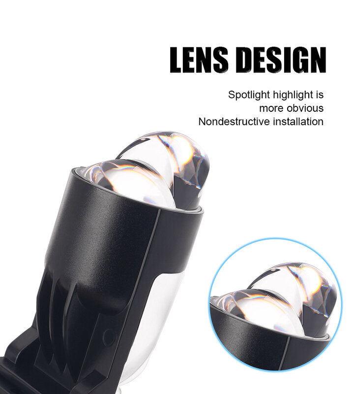 Auto Lâmpada Mini Lens LED H4 9003 HIB2 Lâmpadas Farol, Motocicleta Projetor Duplo Len, Automotive Moto, 160W, 220000LM, 12V, 24V