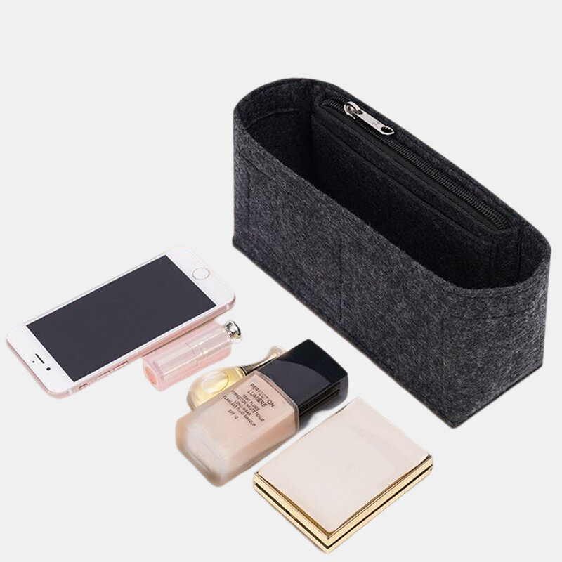 EverToner-organizador de bolsas de inserción de tela de fieltro para bolso, delineador de maquillaje de bolso, monedero interior de viaje, bolsas de cosméticos portátiles, moldeador