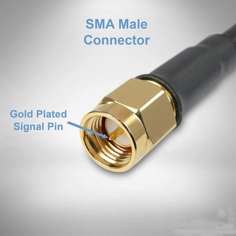 Matsutec 25 ft SMA maschio a N maschio Premium 240 serie cavo coassiale a bassa perdita per modem/router 4G LTE, 5G, Ham, ADS-B, GPS a Antena