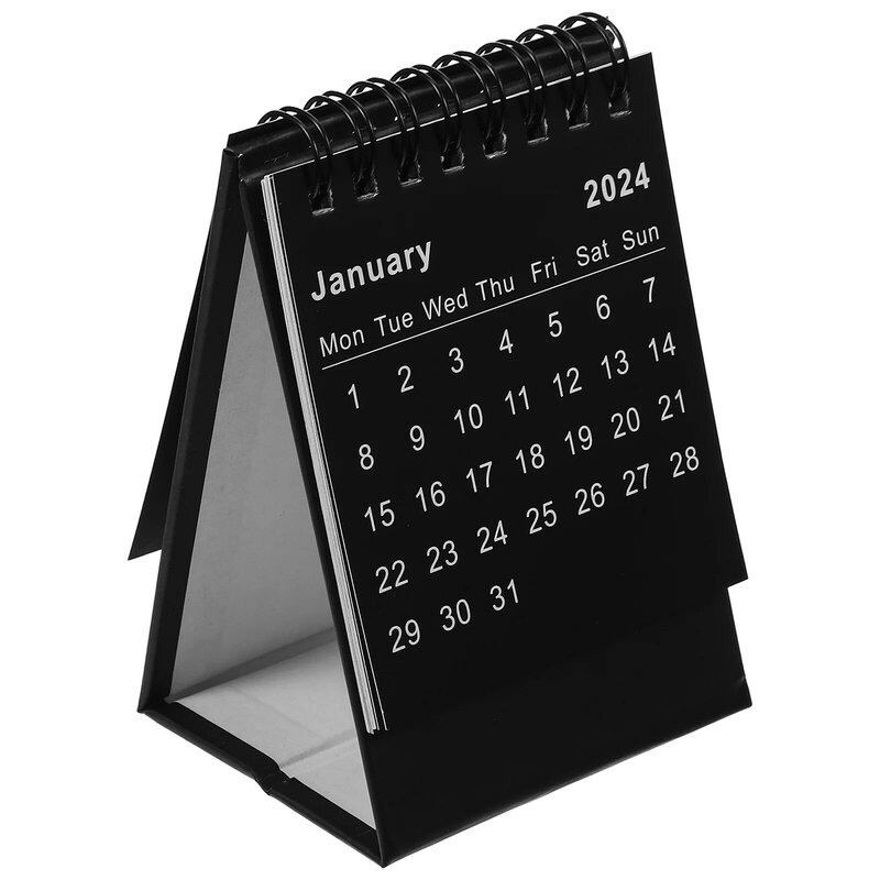 Desktop Standing Flip Calendar, Mini Desk Calendar, Ano Acadêmico, Calendários Mensais, Planejamento, Organização Diária, 2024