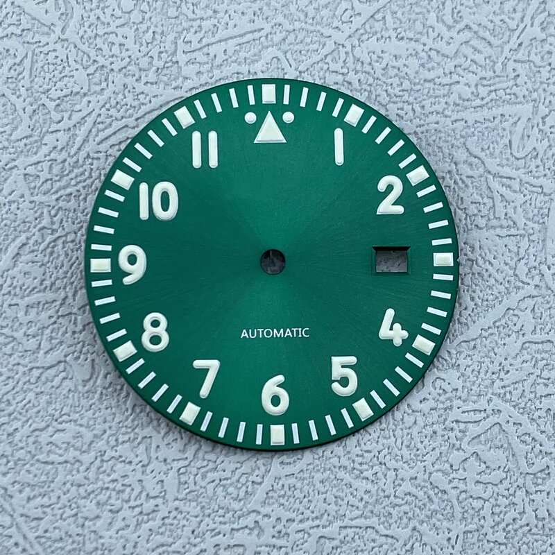 Аксессуары для часов 33,5mms Цифровой Зеленый светящийся циферблат с логотипом подходит для установки механического механизма NH35/36