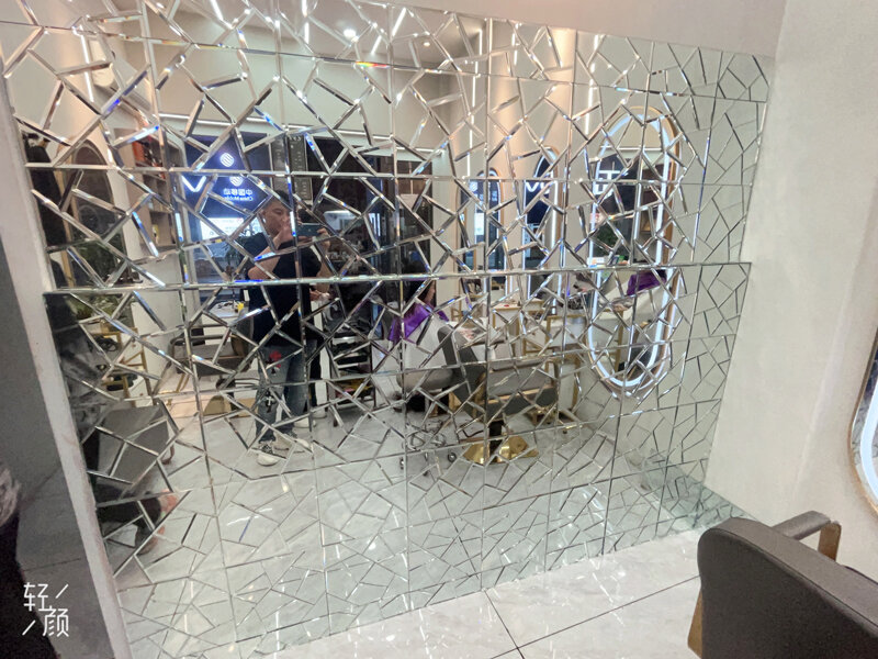 Azulejos de mosaico autoadhesivos de cristal de espejo dorado/plateado coreano para tienda de ropa/Hotel, materiales de decoración de pared interior, 12 unids/lote por caja