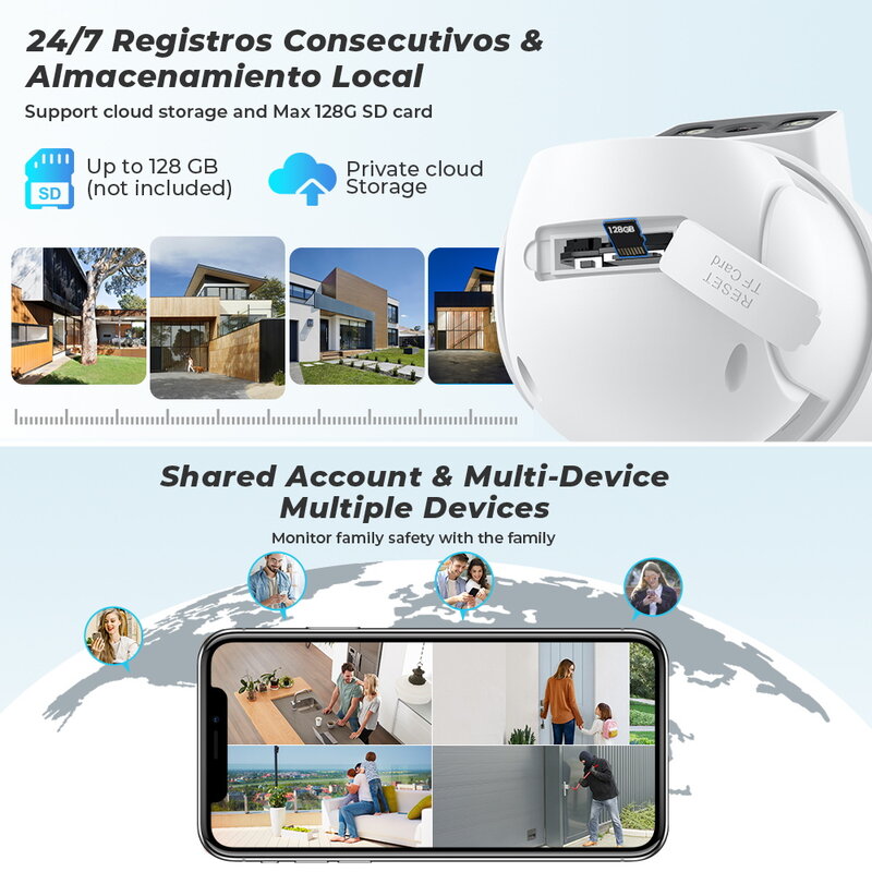 Cámara PTZ WIFI 4K de 8MP, lente Dual, pantalla Dual, Zoom Digital 4X, cámara IP HD de 4MP, seguimiento automático, vigilancia CCTV al aire libre, aplicación iCSee