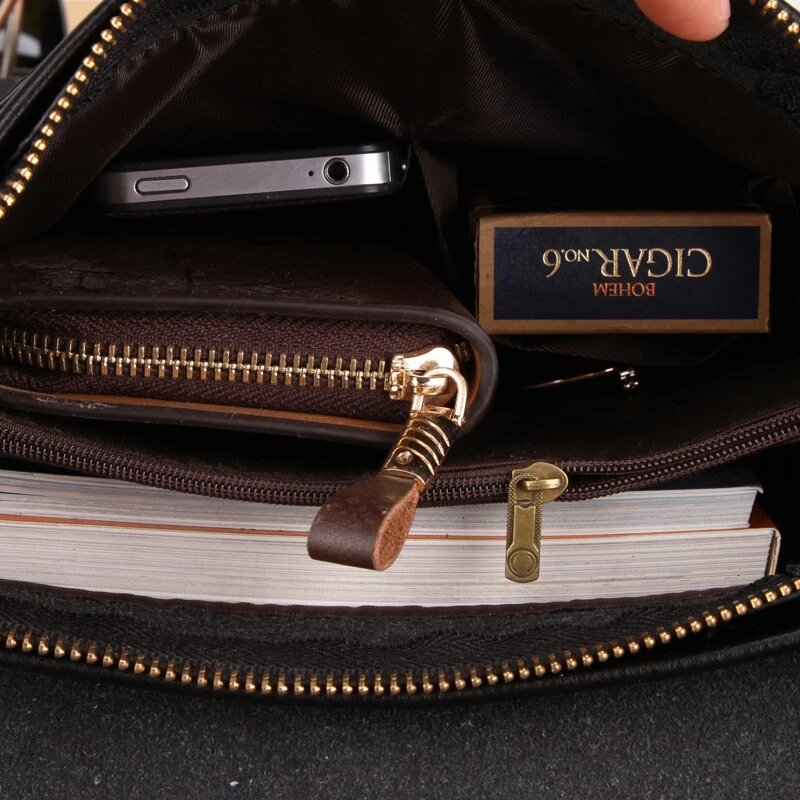 Сумка на плечо Мужская винтажная, роскошный портфель для мальчиков, кожаный деловой классический мессенджер, дизайнерская сумочка через плечо