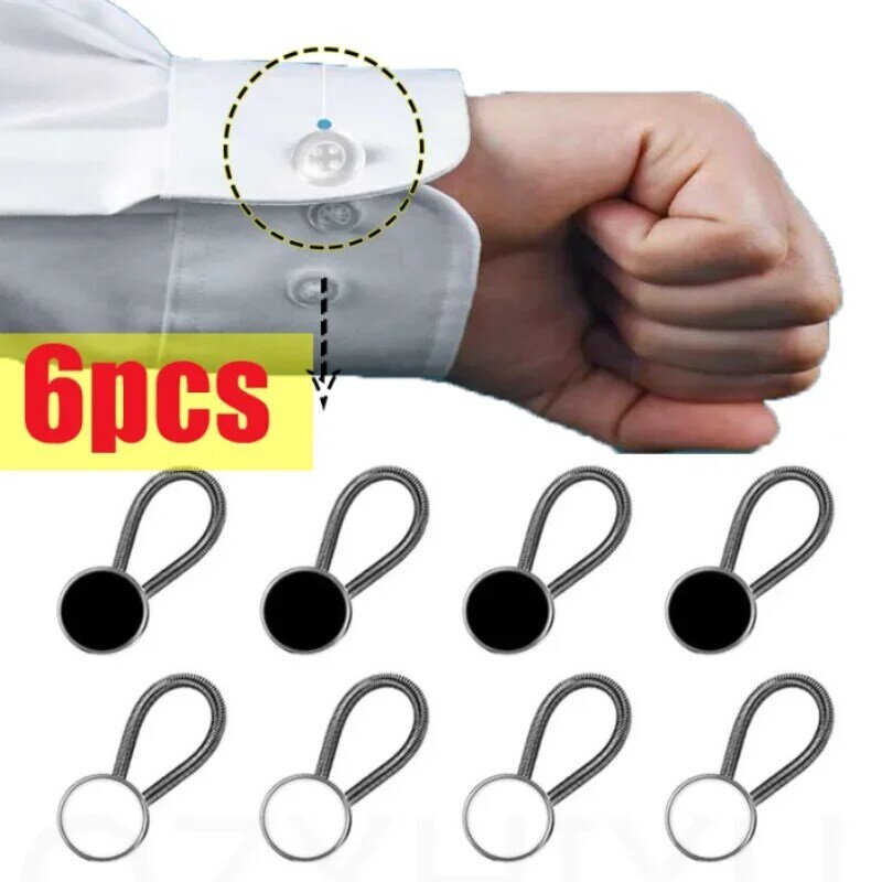 Metal Collar Extension Buckle for Shirts Adjustable Multi-function Spring Button Shirt Suit Tie Reusable Buckle Accessories