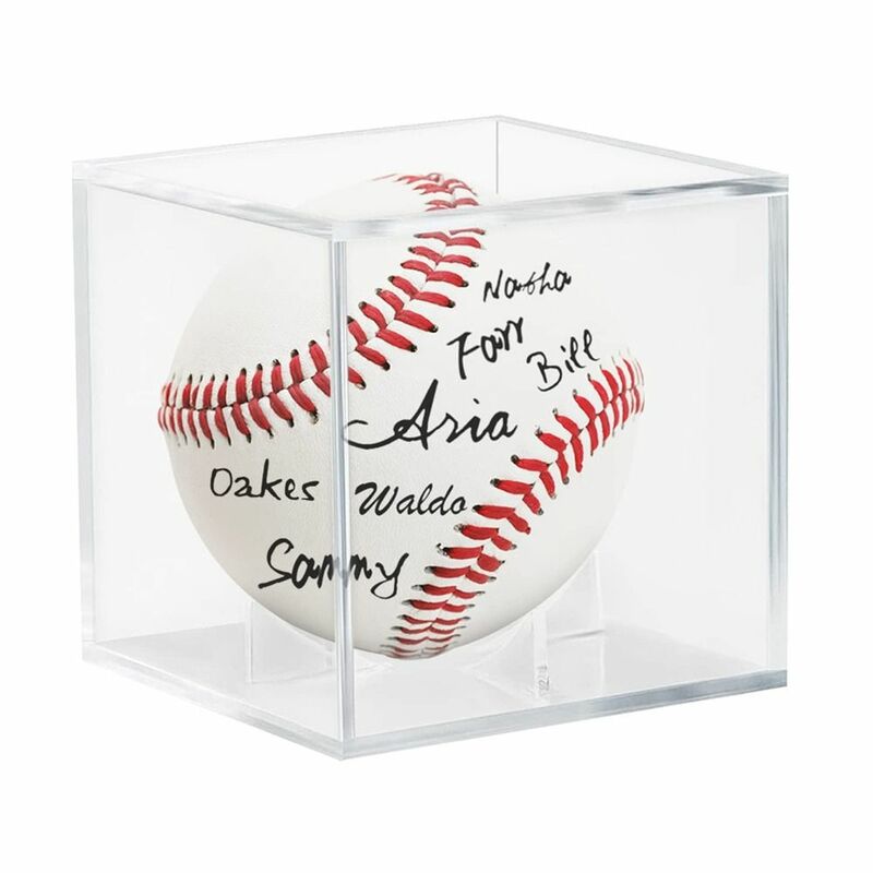 UV保護付きアクリルボールプロテクター,野球ディスプレイキューブ,透明なショーケース,野球ケース