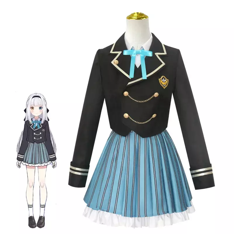 Anime Kagura Mea Cosplay Costume avec perruque, uniforme scolaire, robe de marin JK trempée ACGN