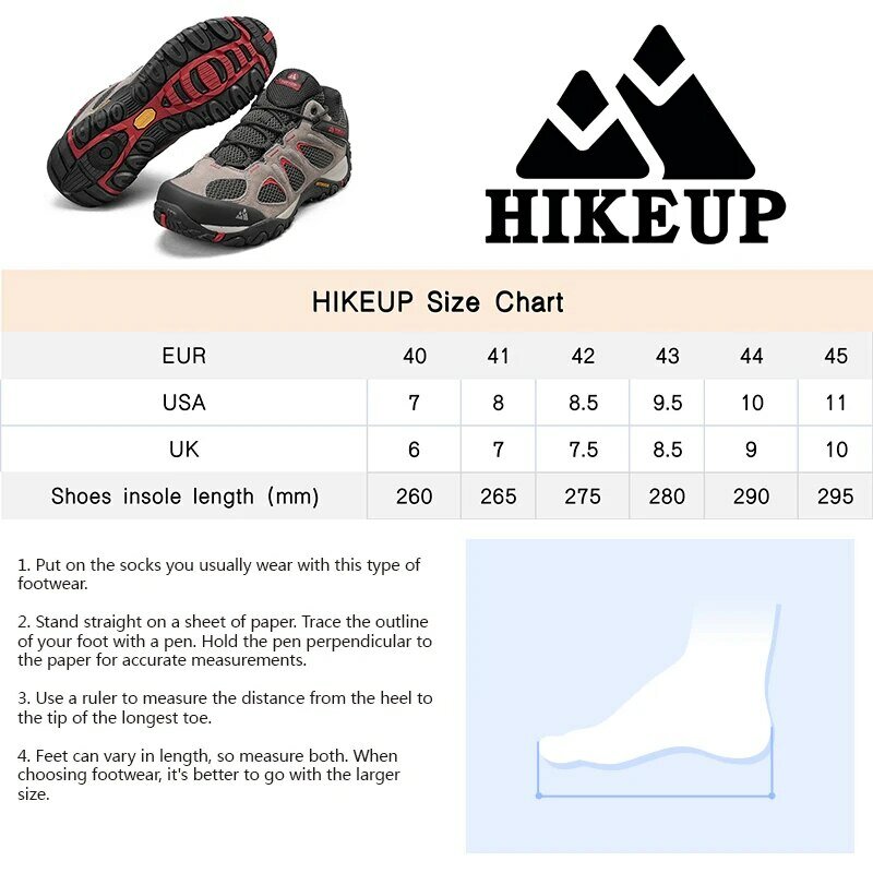 HIKEUP-zapatos transpirables a prueba de salpicaduras para hombre, zapatillas deportivas para senderismo al aire libre, escalada de montaña, caza, Trekking