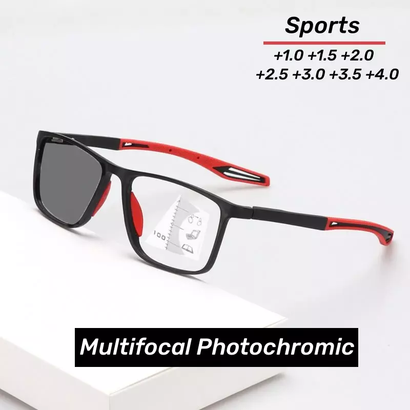 Lunettes de lecture multifocales photochromiques ChimTR90, lunettes de soleil bifocales d'extérieur, lunettes de sport anti-bleu, lunettes de près et de loin, 3 en 1, nouveau
