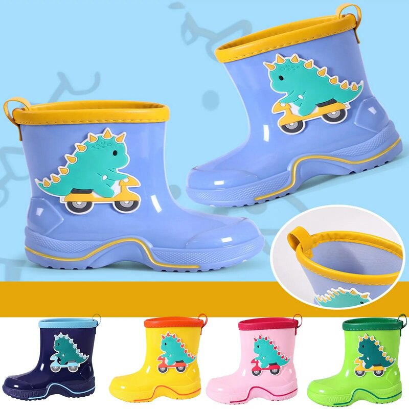Kids Baby Cartoon Shoes Reto Classic Children Rainboots PVC Rubber Children Water Shoes Rain Boots Commander Boots