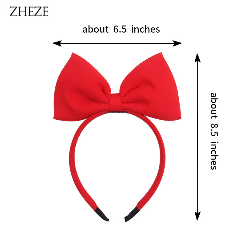 Red 6" Big Sequins Bow Hairband Girls Birthday Festival Headband Children Party Cosplay DIY Hair Accessories Femme