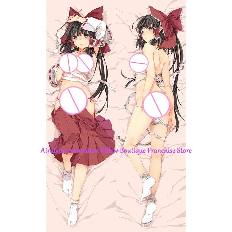 Anime Dakimakura Pillow Case Hakurei Reimu Sexy and Busty Beautiful Girl Double-Sided Halloween Decoration