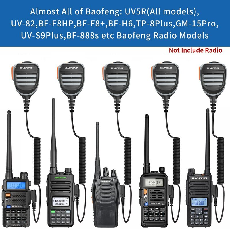 Baofeng UV K5 마이크 스피커 마이크, Baofeng UV 5R 82 888S UV 21 17 GPS UV 13 16 18 S9 Quansheng UV K5 5R 플러스 워키토키용