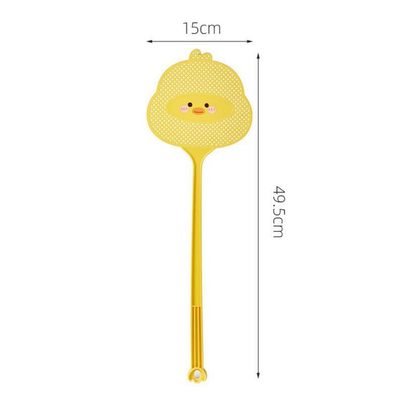 Little Yellow Duck Household Fly Swatter, estilo bonito dos desenhos animados, alça alongada, mosquito de pragas, 1-10pcs