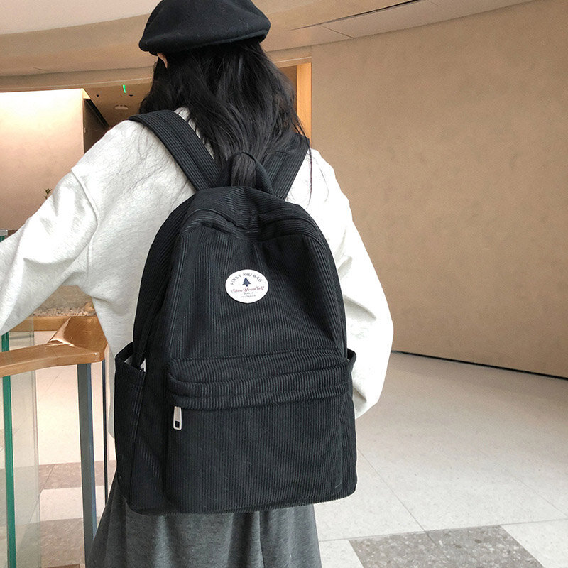 Sac à dos design en velours côtelé pour femme, sacs à dos d'école pour adolescentes, sac à dos tendance pour femme, sacs de voyage, XA574C
