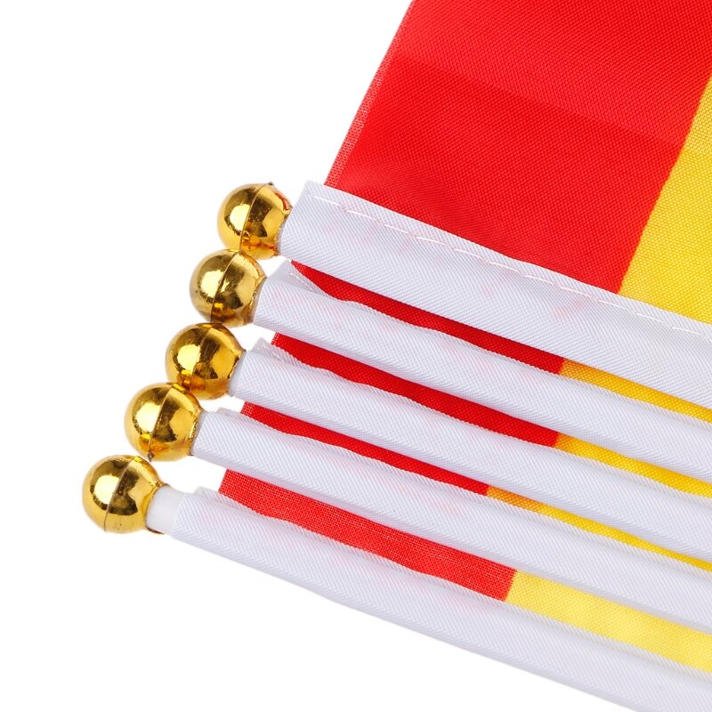 5Pcs Испанские ручные развевающиеся флаги Испании для гербовых баннеров Спортивное открытие на открытом воздухе De