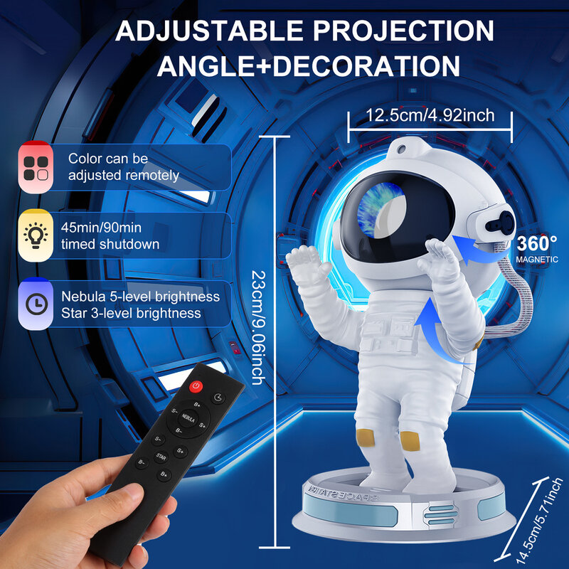 Astronaut Star Space Projector Galaxy Star Projector Starry Night Light LED Nebula Timer Remote Control Kids Gift Bedroom Decor