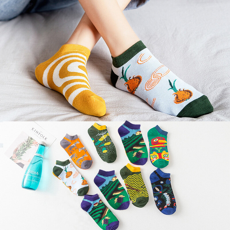 Autumn New Products Ladies Trendy Women's Socks Cotton Cartoon Personality Boat Socks Tide Socks