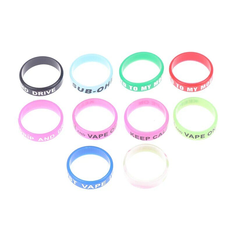 10 buah cincin silikon Anti selip, pelindung cincin bentuk O, cincin Anti selip, cincin Tackle warna acak untuk memancing