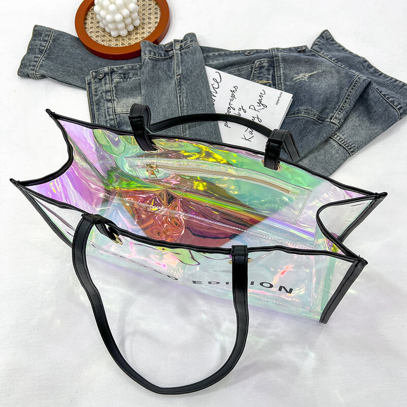 Borsa da donna in PVC trasparente borsa a tracolla per tutto il fiammifero di moda borsa da viaggio per donna donna Shopping all'aperto