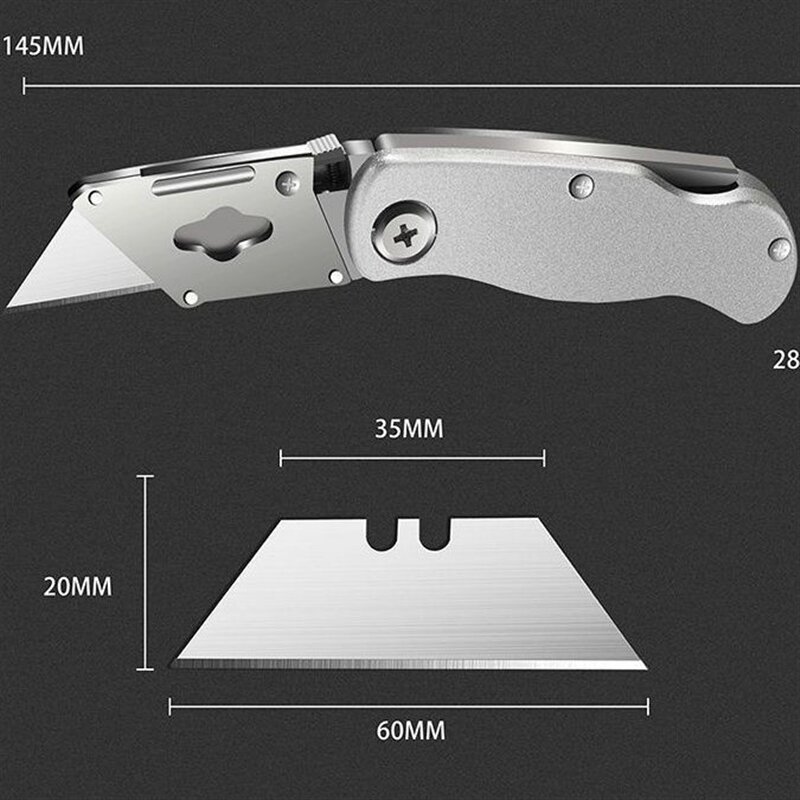 Pisau utilitas lipat logam multifungsi SK5 pisau ketajaman pisau kotak pemotong saku couteau Self-Lock kertas dinding pisau kotak Pembuka