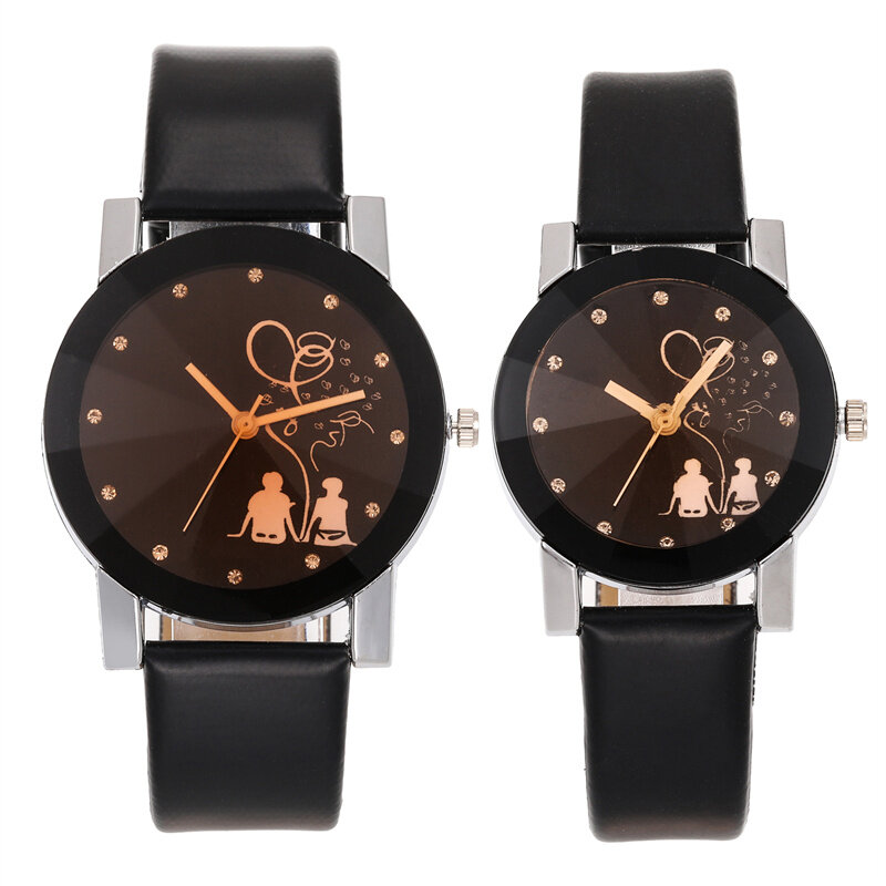 2022 Nieuwe Liefhebbers Horloge Lederen Quartz Casual Pointer Horloge