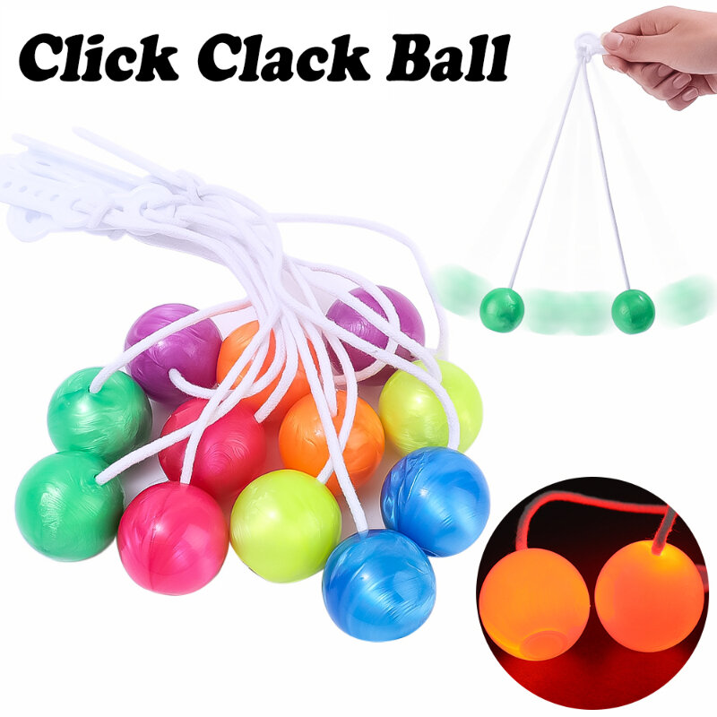 Anxiety Relieve Click Clack Clackers Balls Glowing Decompression Toys for Kids Adults Creative Antistress Luminous Balls Toy
