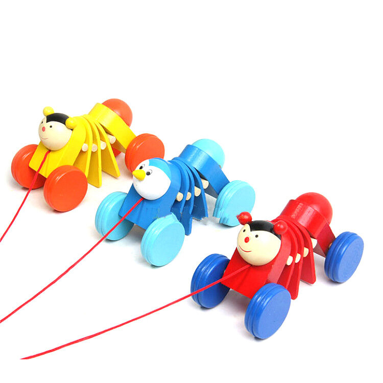Brinquedos da criança do bebê dos desenhos animados reboque animal infantil tração corda arrastar brinquedos das crianças educação precoce brinquedos educativos
