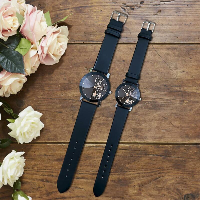 Jam tangan Pasangan Pria Wanita, 1 ~ 10 buah jam tangan kuarsa tali kulit kasual klasik tali kulit