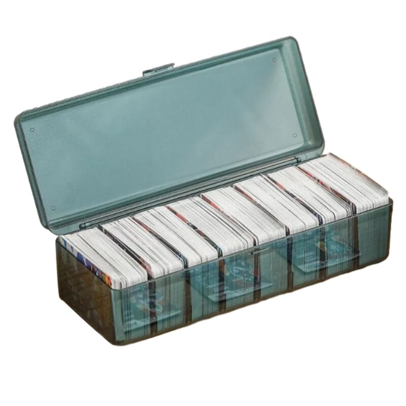 Caja almacenamiento naipes B36F, caja con división tarjetas plástico transparente, organizadores colección