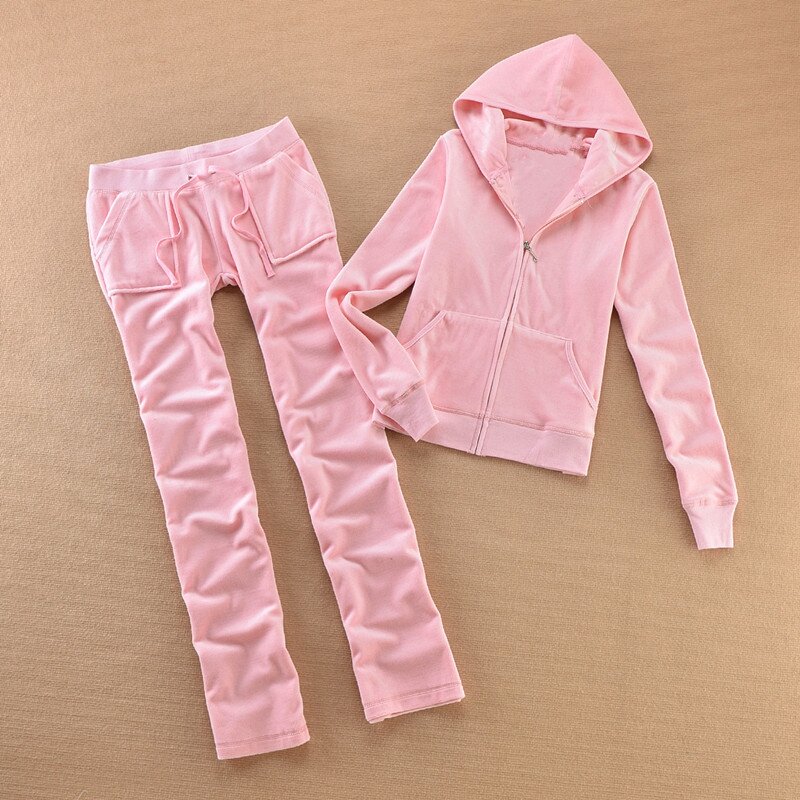 Velvet Tracksuit Women 2024 Spring/Fall Women's Jacket and Trousers Set Two Piece Set