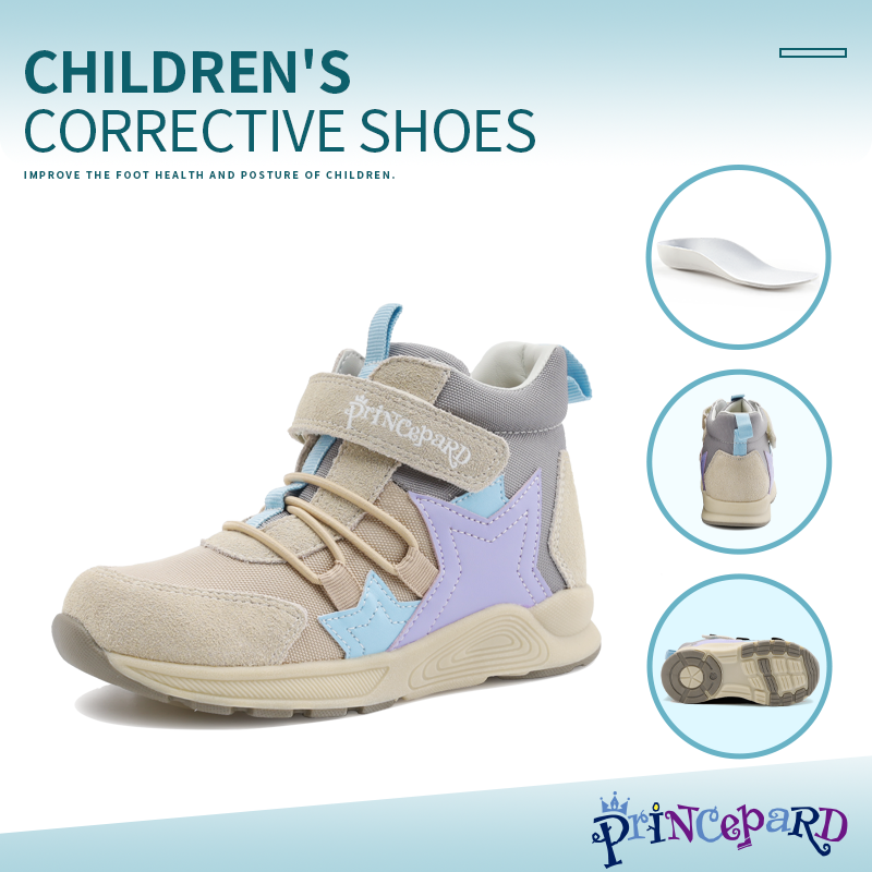 Sepatu ortopedi anak, printepard High-Top pendukung pergelangan kaki korektif untuk anak laki-laki dan perempuan memperbaiki kaki datar berjalan