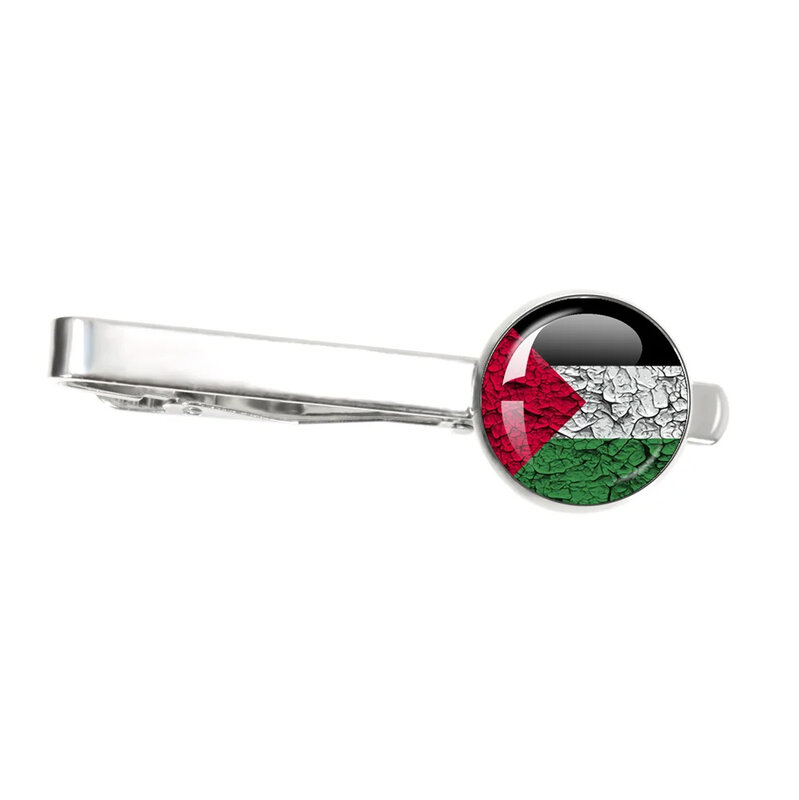 1 шт., зажимы для галстука с флагом Палестины, аксессуары для одежды, стеклянные зажимы для галстука с кабошоном, шпильки, модные украшения, подарок