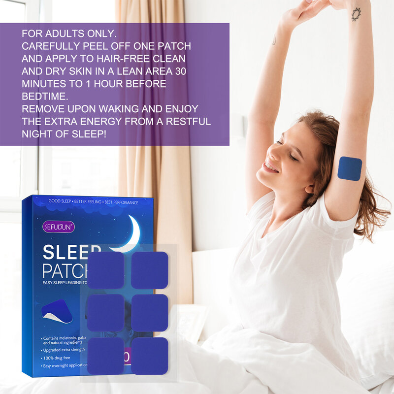 Inbent Treastic Sleep Adapedパッチ、減圧ステッカー、無炎、不安と戦う、睡眠を改善、60個