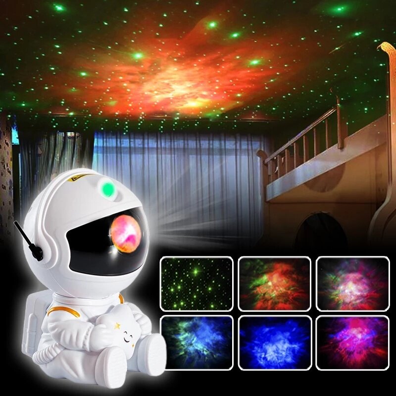 Galaxy Projector Led Nachtlampje Sterprojector Astronaut Projector Melkweglicht Voor Thuis Decoratieve Slaapkamer Kinderen Cadeau