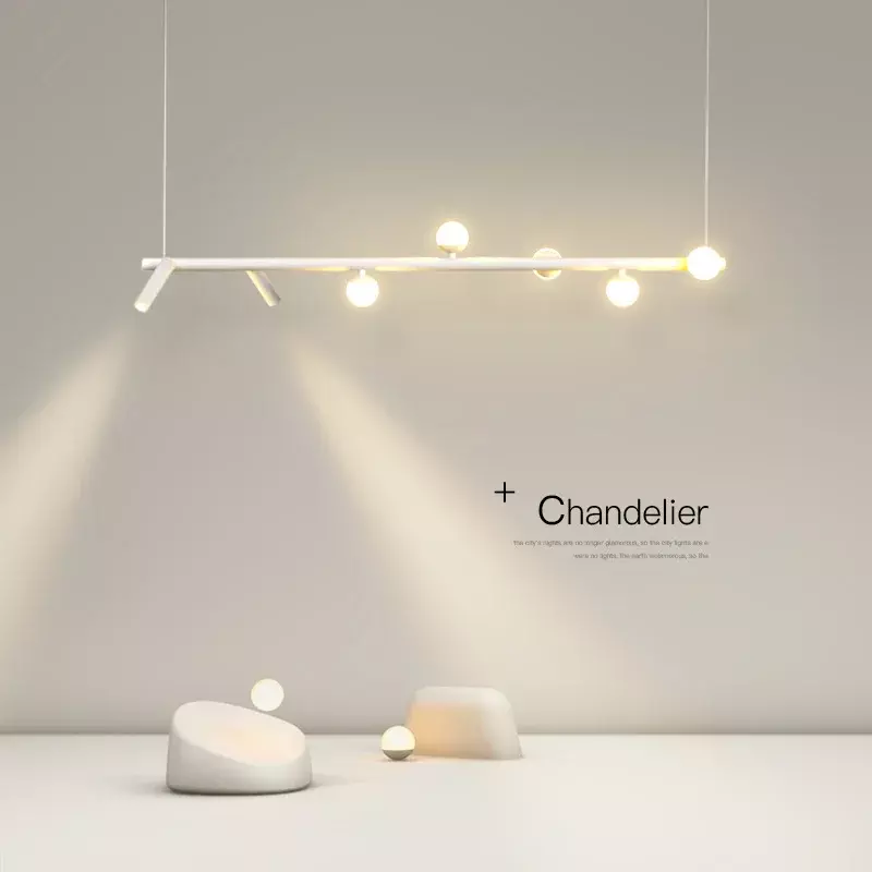 Lampu gantung LED kreatif sederhana Modern, lampu restoran Nordik ruang tamu Studio desainer ruang makan Bar perlengkapan pencahayaan