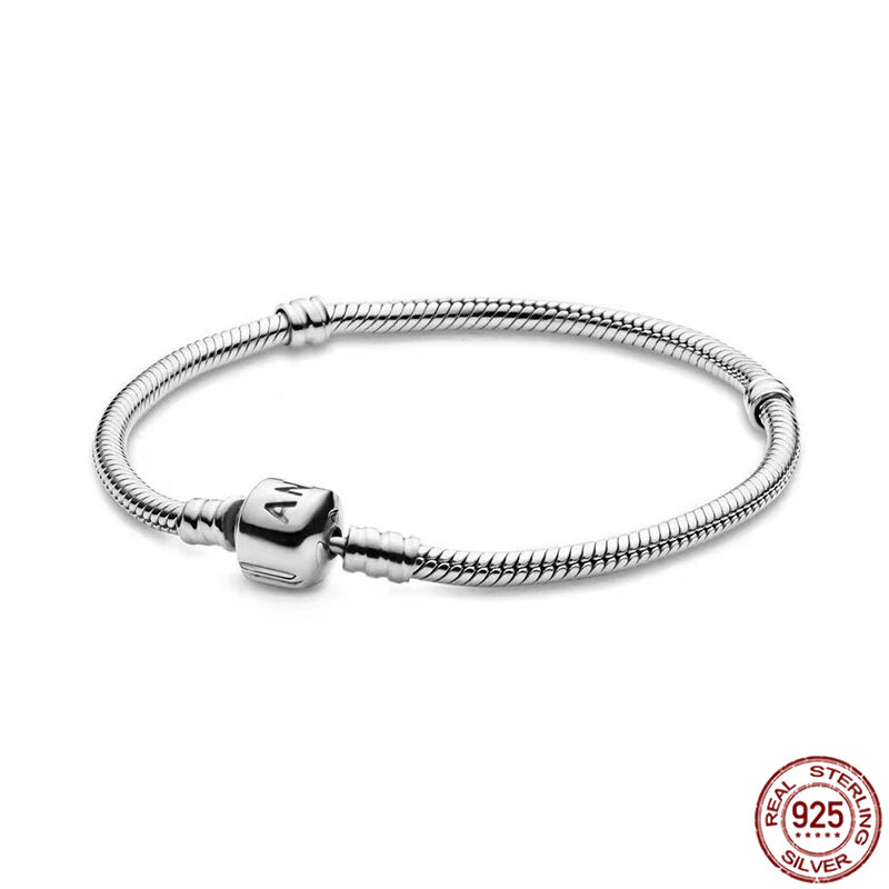 Hot selling 925 Sterling silver Classic Heart-shaped Bucket Buckle bracelet fits Design Original Charm beaded DIY Delicate Gifts
