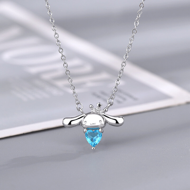 Sanrio Hallo Kitty Diamant Halskette Mode Mädchen Paar Cartoon Kette Cartoon Anhänger Schmuck Zubehör Frauen Halskette Geschenke