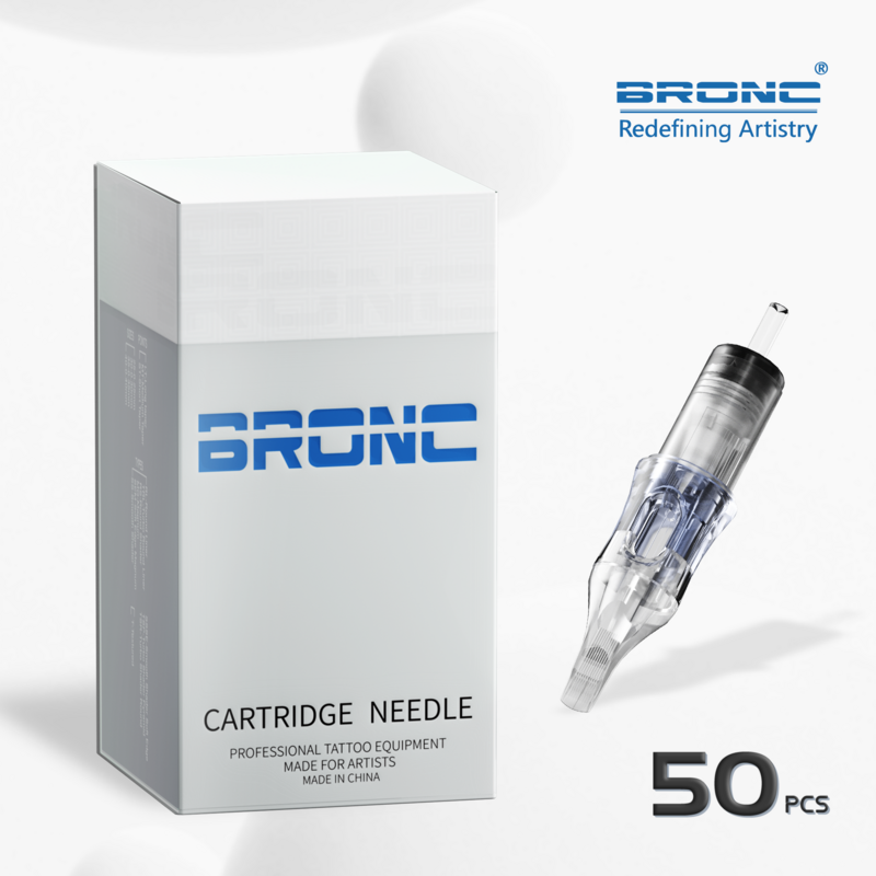 BRONC 50pcs/Box Premium Pro Tattoo Cartridge Needles Mix Assorted Disinfection Aseptic safety Cartridge Needles for PMU Machine