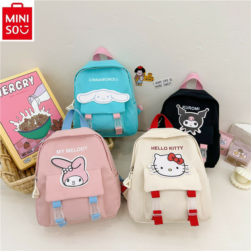 MINISO Sanrio Hello Kitty Kuromi Lightweight Backpack High Quality Nylon Large Capacity Storage Children's Backpack
