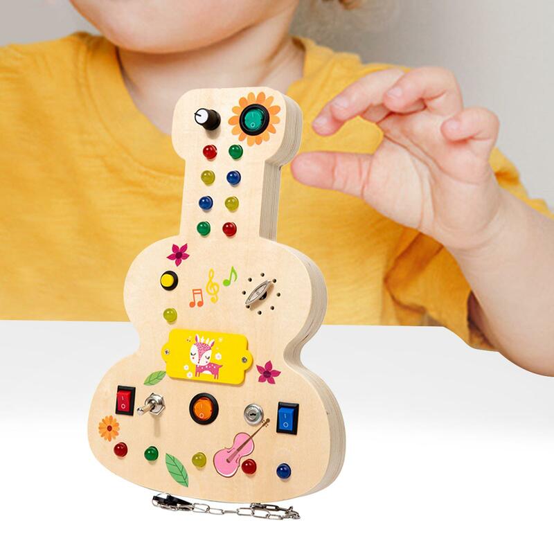 Jouets de planche occupés avec interrupteur lumineux, jouets Montessori dos, motricité de base pour les tout-petits, garçons, filles, cadeaux