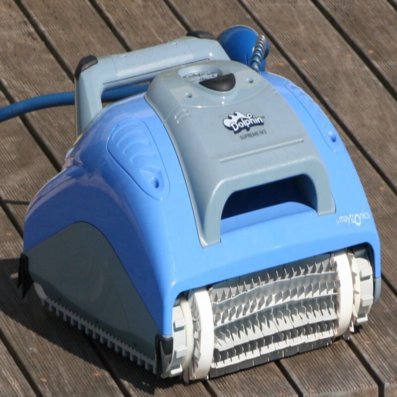 Dolphin Robotic Pool Cleaner with Power Dual Scrubbing Brush and Multiple Filter Cleaning