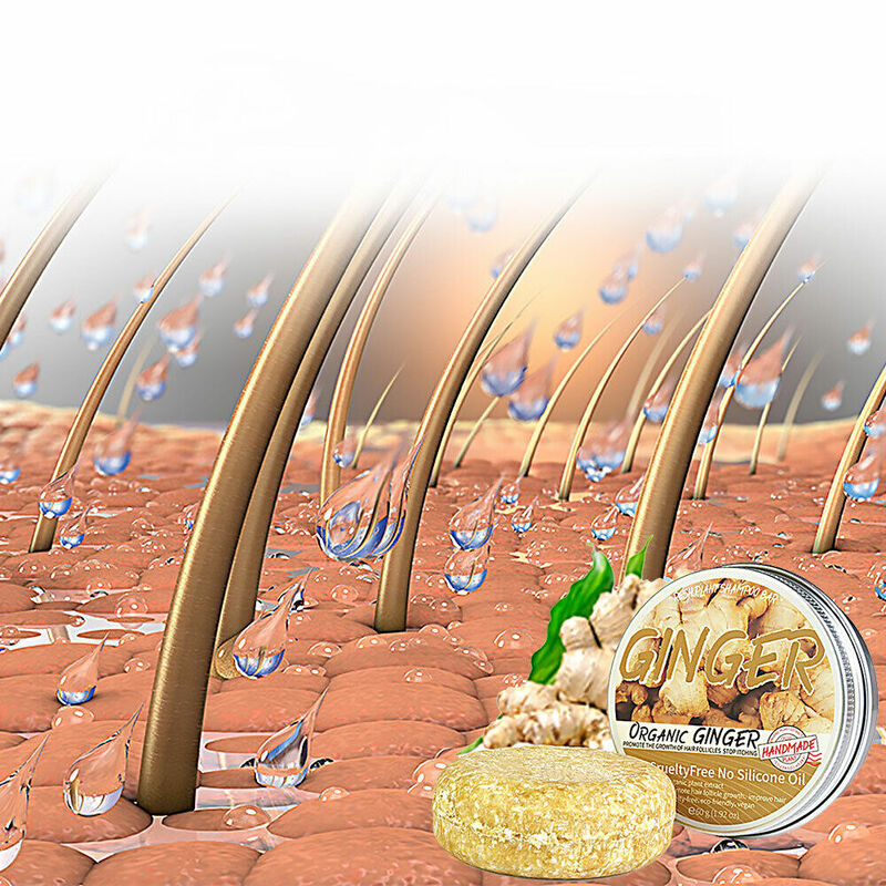 Barra de champú de jengibre orgánico coreano, jabón Shmpoo para el cuidado del cabello, anticaída, accesorios de baño, herramienta para el cuidado del cabello, novedad de 2023