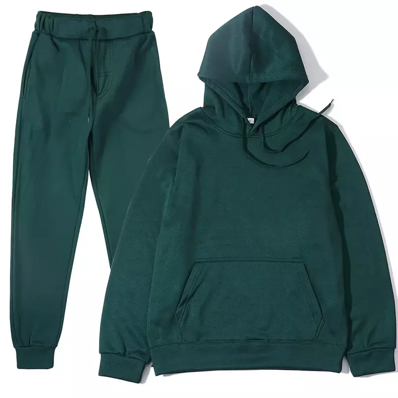 New Autumn and winter Sportswear suit men's hoodies set casual warm sports sweater brand pullover + jogging pants 2-piece set
