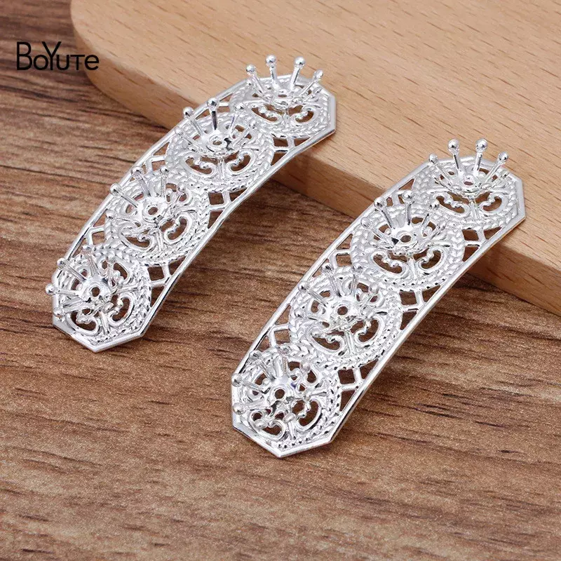 BoYuTe (20 części/partia) 14*45MM Metal mosiężny filigranowy materiał kwiatowy ręcznie robiony DIY biżuteria akcesoria hurtowe