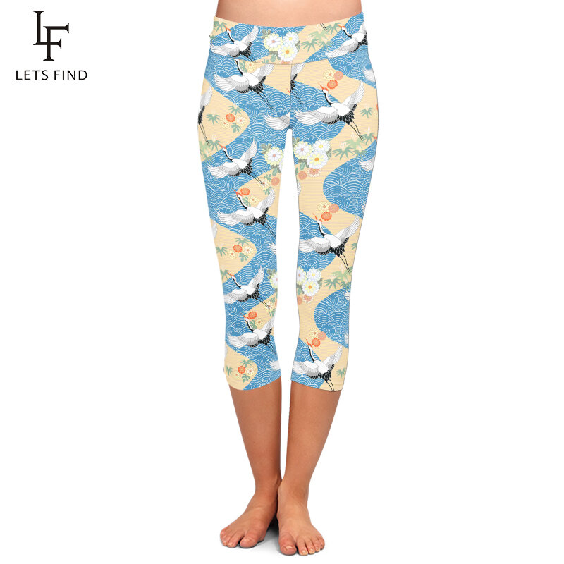 LETSFIND-mallas Capri ajustadas de cintura alta para mujer, Leggings con estampado 3D de alta calidad, suaves, a la moda