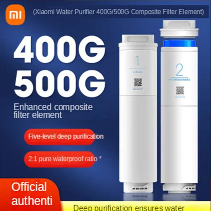Xiaomi-purificador de agua de cartuchos 1A, filtro purificador de agua de 400G mejorado, filtro compuesto 5 en 1, 2nd RO, ósmosis inversa, 500G