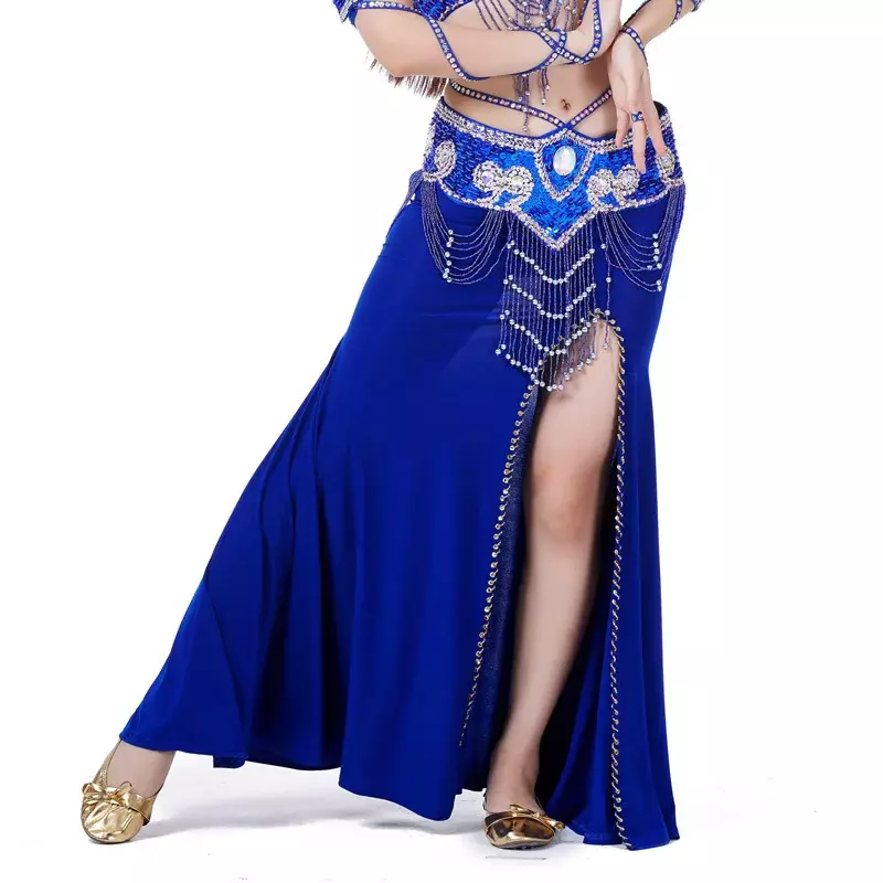 1 sztuk/partia kobiet taniec brzucha kostium profesjonalne występy Split spódnica sukienka taniec orientalny spódnica