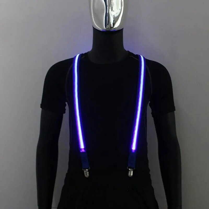 Clip de correa con luz LED, conjunto de tirantes, pajarita luminosa, colgante para pantalones